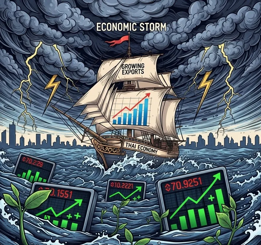 ทำไมเศรษฐกิจไทยส่งออกโตแต่ยังอ่อนแอ พร้อม 'เจาะหุ้นเด่น' ฝ่ามรสุมเศรษฐกิจไทยปี 68